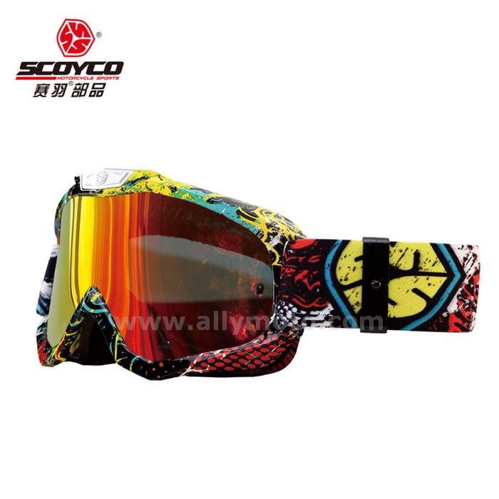 160 Motorcycle Goggles Motocross Off-Road Ski Snowboard Eyewear Uv Protection Anti-Fog Glasses Replaceable Lens